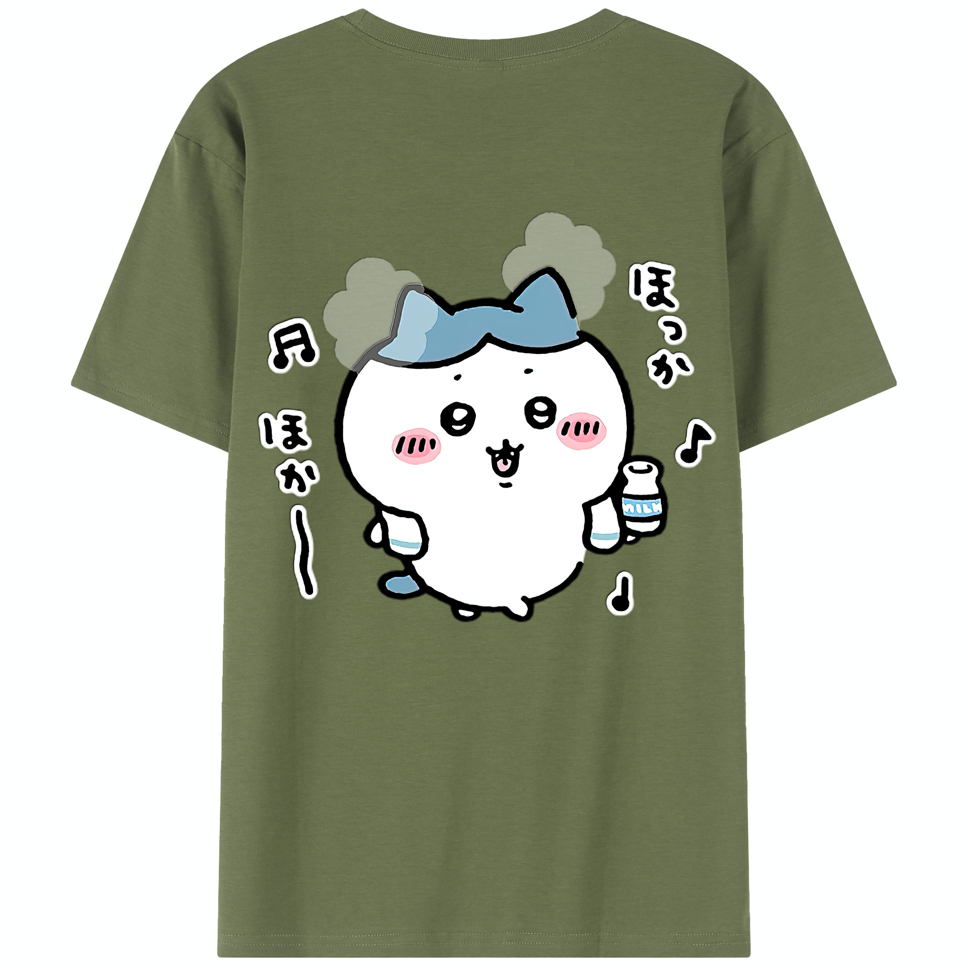 （画像用） ちいかわ ハチワレ Chii-kawa hachiware 綿100％半袖Tシャツ（背面プリント）